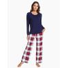GYS Women’s Pajama Sets Long Sleeve Sleepwear Comfy 2 Piece Ladies Pj Sleep Set, Viscose Made from Bamboo(A- White Red Plaid)