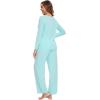 GYS Women’s Pajama Sets Long Sleeve Sleepwear Comfy 2 Piece Ladies Pj Sleep Set, Viscose Made from Bamboo(B- Aqua)