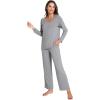 GYS Women’s Pajama Sets Long Sleeve Sleepwear Comfy 2 Piece Ladies Pj Sleep Set, Viscose Made from Bamboo(B- Heather Grey)