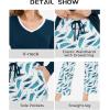 GYS Women’s Pajama Sets Long Sleeve Sleepwear Comfy 2 Piece Ladies Pj Sleep Set, Viscose Made from Bamboo(B- Ink Blue/ Feather)