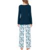 GYS Women’s Pajama Sets Long Sleeve Sleepwear Comfy 2 Piece Ladies Pj Sleep Set, Viscose Made from Bamboo(B- Ink Blue/ Feather)