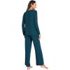 GYS Women’s Pajama Sets Long Sleeve Sleepwear Comfy 2 Piece Ladies Pj Sleep Set, Viscose Made from Bamboo(B- Lyons Blue)