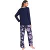 GYS Women’s Pajama Sets Long Sleeve Sleepwear Comfy 2 Piece Ladies Pj Sleep Set, Viscose Made from Bamboo(B- Purple Floral)