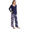 GYS Women’s Pajama Sets Long Sleeve Sleepwear Comfy 2 Piece Ladies Pj Sleep Set, Viscose Made from Bamboo(B- Purple Floral)
