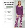 GYS Women’s Pajama Sets Long Sleeve Sleepwear Comfy 2 Piece Ladies Pj Sleep Set, Viscose Made from Bamboo(B- Rose Purple/ Floral)