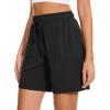 GYS Womens Pajama Shorts Soft Comfy Summer Lounge Sleep Bottoms with Drawstring and Pockets(Black)