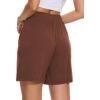 GYS Womens Pajama Shorts Soft Comfy Summer Lounge Sleep Bottoms with Drawstring and Pockets(Coffee)