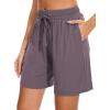 GYS Womens Pajama Shorts Soft Comfy Summer Lounge Sleep Bottoms with Drawstring and Pockets(Purplish Grey)