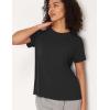 GYS Women’s Pajama Tops Bamboo-derived Viscose Soft Comfy Short Sleeve Basic Lounge Tops(Black)