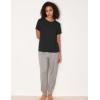 GYS Women’s Pajama Tops Bamboo-derived Viscose Soft Comfy Short Sleeve Basic Lounge Tops(Black)