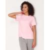 GYS Women’s Pajama Tops Bamboo-derived Viscose Soft Comfy Short Sleeve Basic Lounge Tops(Pink)