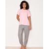 GYS Women’s Pajama Tops Bamboo-derived Viscose Soft Comfy Short Sleeve Basic Lounge Tops(Pink)