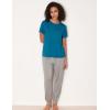 GYS Women’s Pajama Tops Bamboo-derived Viscose Soft Comfy Short Sleeve Basic Lounge Tops(Teal Blue)