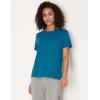 GYS Women’s Pajama Tops Bamboo-derived Viscose Soft Comfy Short Sleeve Basic Lounge Tops(Teal Blue)
