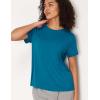 GYS Women’s Pajama Tops Bamboo-derived Viscose Soft Comfy Short Sleeve Basic Lounge Tops(Teal Blue)