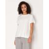 GYS Women’s Pajama Tops Bamboo-derived Viscose Soft Comfy Short Sleeve Basic Lounge Tops(White)