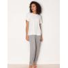 GYS Women’s Pajama Tops Bamboo-derived Viscose Soft Comfy Short Sleeve Basic Lounge Tops(White)