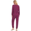 GYS Womens Pajamas Set – Viscose Made from Bamboo, Long Sleeve Sleepwear Tops with Jogger Pants Lounge Pjs Sets(Boysenberry)