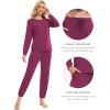 GYS Womens Pajamas Set – Viscose Made from Bamboo, Long Sleeve Sleepwear Tops with Jogger Pants Lounge Pjs Sets(Boysenberry)