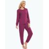 GYS Womens Pajamas Set – Viscose Made from Bamboo, Long Sleeve Sleepwear Tops with Jogger Pants Lounge Pjs Sets(Boysenberry)