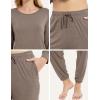 GYS Womens Pajamas Set – Viscose Made from Bamboo, Long Sleeve Sleepwear Tops with Jogger Pants Lounge Pjs Sets(Camel)