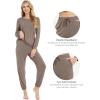 GYS Womens Pajamas Set – Viscose Made from Bamboo, Long Sleeve Sleepwear Tops with Jogger Pants Lounge Pjs Sets(Camel)
