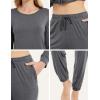 GYS Womens Pajamas Set – Viscose Made from Bamboo, Long Sleeve Sleepwear Tops with Jogger Pants Lounge Pjs Sets(Charcoal)