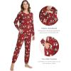 GYS Womens Pajamas Set – Viscose Made from Bamboo, Long Sleeve Sleepwear Tops with Jogger Pants Lounge Pjs Sets(Christmas Red)
