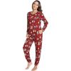 GYS Womens Pajamas Set – Viscose Made from Bamboo, Long Sleeve Sleepwear Tops with Jogger Pants Lounge Pjs Sets(Christmas Red)