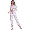 GYS Womens Pajamas Set – Viscose Made from Bamboo, Long Sleeve Sleepwear Tops with Jogger Pants Lounge Pjs Sets(Deep Pink Dots)