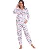 GYS Womens Pajamas Set – Viscose Made from Bamboo, Long Sleeve Sleepwear Tops with Jogger Pants Lounge Pjs Sets(Deep Pink Dots)