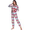 GYS Womens Pajamas Set – Viscose Made from Bamboo, Long Sleeve Sleepwear Tops with Jogger Pants Lounge Pjs Sets(Green Plaid)