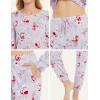 GYS Womens Pajamas Set – Viscose Made from Bamboo, Long Sleeve Sleepwear Tops with Jogger Pants Lounge Pjs Sets(Grey Peony)