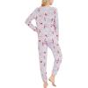 GYS Womens Pajamas Set – Viscose Made from Bamboo, Long Sleeve Sleepwear Tops with Jogger Pants Lounge Pjs Sets(Grey Peony)