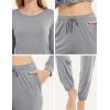 GYS Womens Pajamas Set – Viscose Made from Bamboo, Long Sleeve Sleepwear Tops with Jogger Pants Lounge Pjs Sets(Heather Grey)