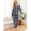 GYS Womens Pajamas Set – Viscose Made from Bamboo, Long Sleeve Sleepwear Tops with Jogger Pants Lounge Pjs Sets(Navy Green Plaid)