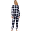 GYS Womens Pajamas Set – Viscose Made from Bamboo, Long Sleeve Sleepwear Tops with Jogger Pants Lounge Pjs Sets(Navy Green Plaid)