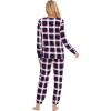 GYS Womens Pajamas Set – Viscose Made from Bamboo, Long Sleeve Sleepwear Tops with Jogger Pants Lounge Pjs Sets(Navy Red Plaid)