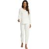 GYS Womens Pajamas Set – Viscose Made from Bamboo, Long Sleeve Sleepwear Tops with Jogger Pants Lounge Pjs Sets(Oat Leopard)