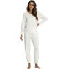 GYS Womens Pajamas Set – Viscose Made from Bamboo, Long Sleeve Sleepwear Tops with Jogger Pants Lounge Pjs Sets(Oat Leopard)