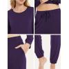 GYS Womens Pajamas Set – Viscose Made from Bamboo, Long Sleeve Sleepwear Tops with Jogger Pants Lounge Pjs Sets(Purple)