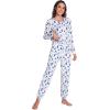 GYS Womens Pajamas Set – Viscose Made from Bamboo, Long Sleeve Sleepwear Tops with Jogger Pants Lounge Pjs Sets(Purple Dots)