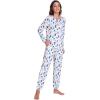 GYS Womens Pajamas Set – Viscose Made from Bamboo, Long Sleeve Sleepwear Tops with Jogger Pants Lounge Pjs Sets(Purple Dots)