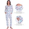 GYS Womens Pajamas Set – Viscose Made from Bamboo, Long Sleeve Sleepwear Tops with Jogger Pants Lounge Pjs Sets(Purple Dots)