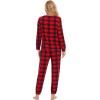 GYS Womens Pajamas Set – Viscose Made from Bamboo, Long Sleeve Sleepwear Tops with Jogger Pants Lounge Pjs Sets(Red Plaid)