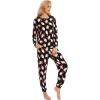 GYS Womens Pajamas Set – Viscose Made from Bamboo, Long Sleeve Sleepwear Tops with Jogger Pants Lounge Pjs Sets(Santa Claus Black)