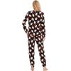 GYS Womens Pajamas Set – Viscose Made from Bamboo, Long Sleeve Sleepwear Tops with Jogger Pants Lounge Pjs Sets(Santa Claus Black)