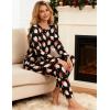 GYS Womens Pajamas Set – Viscose Made from Bamboo, Long Sleeve Sleepwear Tops with Jogger Pants Lounge Pjs Sets(Santa Claus Black)