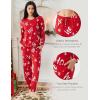 GYS Womens Pajamas Set – Viscose Made from Bamboo, Long Sleeve Sleepwear Tops with Jogger Pants Lounge Pjs Sets(Xmas Red)