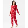 GYS Womens Pajamas Set – Viscose Made from Bamboo, Long Sleeve Sleepwear Tops with Jogger Pants Lounge Pjs Sets(Xmas Red)